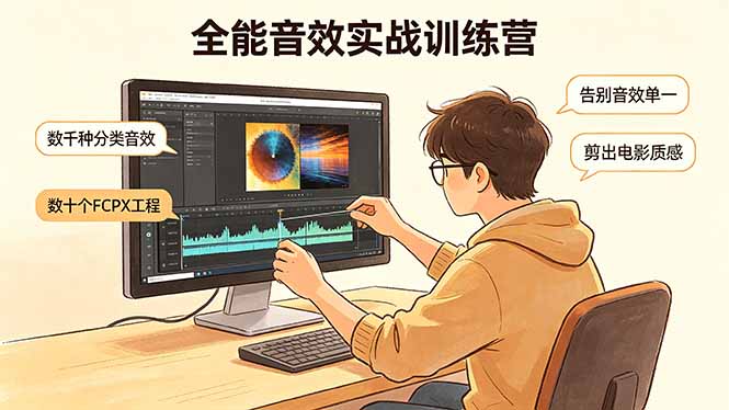 （18287期）全能音效实战训练营：数千种分类音效+数十个FCPX工程，告别音效单一，剪出电影质感瀚萌资源网-网赚网-网赚项目网-虚拟资源网-国学资源网-易学资源网-本站有全网最新网赚项目-易学课程资源-中医课程资源的在线下载网站！瀚萌资源网