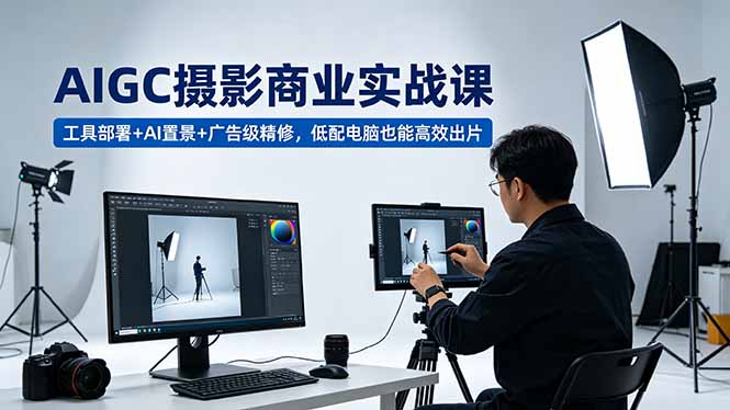 （18434期）AIGC 摄影商业实战课，工具部署+AI置景+广告级精修，低配电脑也能高效出片瀚萌资源网-网赚网-网赚项目网-虚拟资源网-国学资源网-易学资源网-本站有全网最新网赚项目-易学课程资源-中医课程资源的在线下载网站！瀚萌资源网