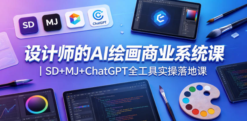 设计师的AI绘画商业系统课｜SD+MJ+ChatGPT全工具实操落地课瀚萌资源网-网赚网-网赚项目网-虚拟资源网-国学资源网-易学资源网-本站有全网最新网赚项目-易学课程资源-中医课程资源的在线下载网站！瀚萌资源网