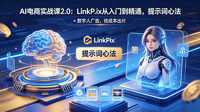 （18655期）AI 电商实战课2.0｜LinkPix 从入门到精通，提示词心法 + 数字人广告，低成本出片瀚萌资源网-网赚网-网赚项目网-虚拟资源网-国学资源网-易学资源网-本站有全网最新网赚项目-易学课程资源-中医课程资源的在线下载网站！瀚萌资源网