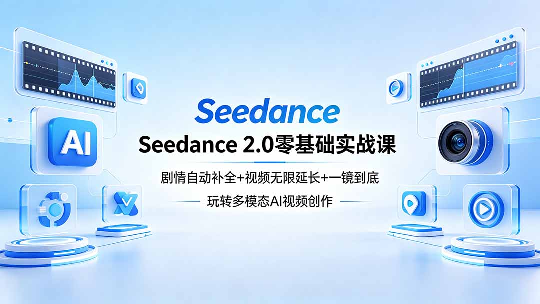（18312期）Seedance 2.0零基础实战课：剧情自动补全+视频无限延长+一镜到底：玩转多模态AI视频创作瀚萌资源网-网赚网-网赚项目网-虚拟资源网-国学资源网-易学资源网-本站有全网最新网赚项目-易学课程资源-中医课程资源的在线下载网站！瀚萌资源网