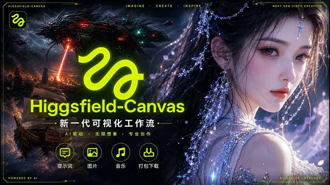 （18502期）Higgsfield Canvas AI视频制作详解，节点式工作流搭建，重构新式视频创作完整教程瀚萌资源网-网赚网-网赚项目网-虚拟资源网-国学资源网-易学资源网-本站有全网最新网赚项目-易学课程资源-中医课程资源的在线下载网站！瀚萌资源网