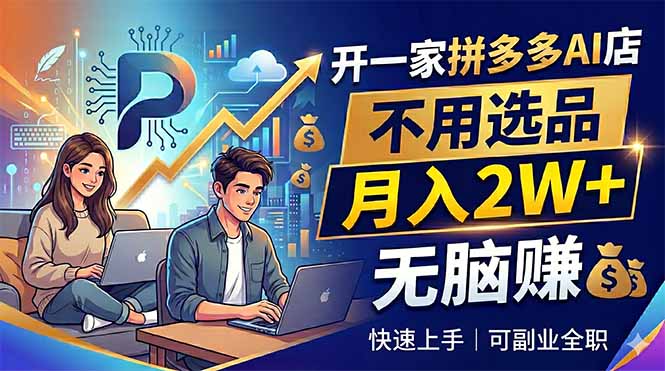 （18520期）开一家拼多多AI店，不用选品，月入2W+，无脑赚，可副业全职瀚萌资源网-网赚网-网赚项目网-虚拟资源网-国学资源网-易学资源网-本站有全网最新网赚项目-易学课程资源-中医课程资源的在线下载网站！瀚萌资源网