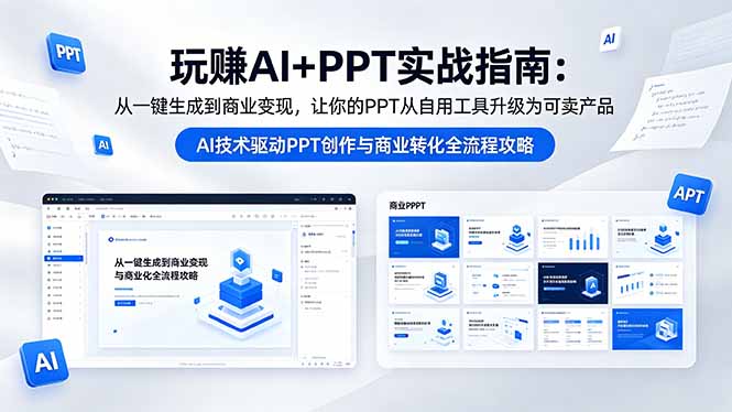 （18448期）玩赚AI+PPT实战指南-更新5月13：从一键生成到商业变现，让你的PPT从自用工具升级为可卖产品瀚萌资源网-网赚网-网赚项目网-虚拟资源网-国学资源网-易学资源网-本站有全网最新网赚项目-易学课程资源-中医课程资源的在线下载网站！瀚萌资源网
