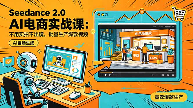 （18433期）Seedance 2.0 AI电商实战课：不用实拍不出镜，批量生产爆款视频打爆GMV瀚萌资源网-网赚网-网赚项目网-虚拟资源网-国学资源网-易学资源网-本站有全网最新网赚项目-易学课程资源-中医课程资源的在线下载网站！瀚萌资源网