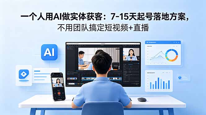 （18432期）一个人用AI做实体获客：7-15天起号落地方案，不用团队搞定短视频+直播瀚萌资源网-网赚网-网赚项目网-虚拟资源网-国学资源网-易学资源网-本站有全网最新网赚项目-易学课程资源-中医课程资源的在线下载网站！瀚萌资源网