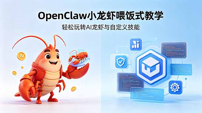 （18314期）不用懂技术！OpenClaw小龙虾喂饭式教学，轻松玩转AI龙虾与自定义技能瀚萌资源网-网赚网-网赚项目网-虚拟资源网-国学资源网-易学资源网-本站有全网最新网赚项目-易学课程资源-中医课程资源的在线下载网站！瀚萌资源网