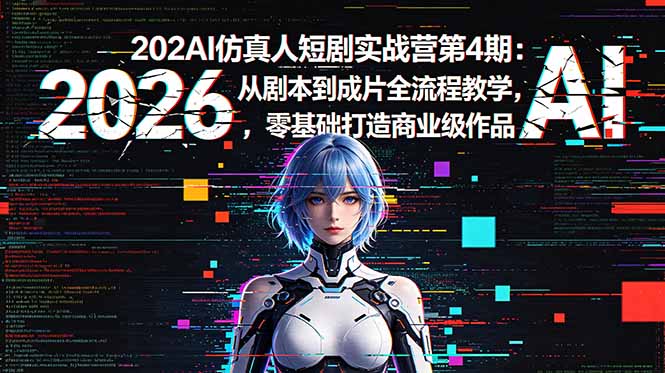 （18656期）2026AI仿真人短剧实战营第4期：从剧本到成片全流程教学，零基础打造商业级作品瀚萌资源网-网赚网-网赚项目网-虚拟资源网-国学资源网-易学资源网-本站有全网最新网赚项目-易学课程资源-中医课程资源的在线下载网站！瀚萌资源网