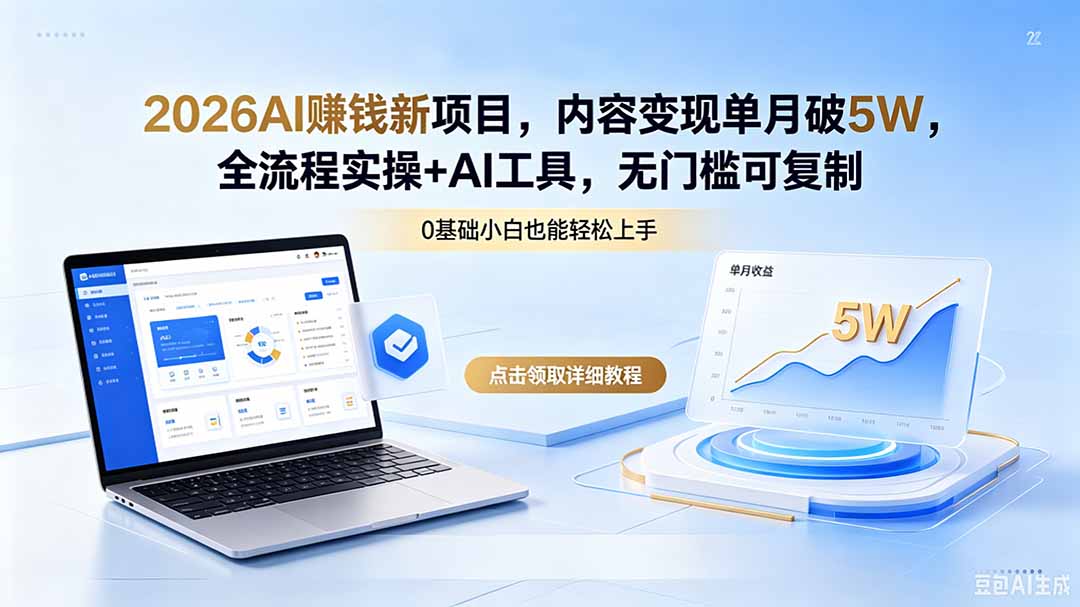 （18476期）2026AI赚钱新项目，内容变现单月破5W，全流程实操+AI工具，无门槛可复制瀚萌资源网-网赚网-网赚项目网-虚拟资源网-国学资源网-易学资源网-本站有全网最新网赚项目-易学课程资源-中医课程资源的在线下载网站！瀚萌资源网