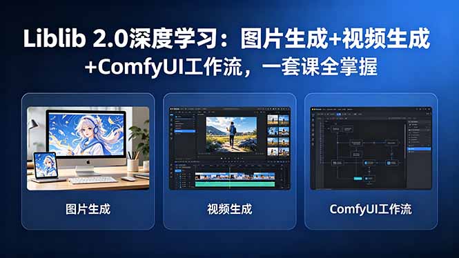 （18349期）Liblib 2.0深度学习：图片生成+视频生成+ComfyUI工作流，一套课全掌握瀚萌资源网-网赚网-网赚项目网-虚拟资源网-国学资源网-易学资源网-本站有全网最新网赚项目-易学课程资源-中医课程资源的在线下载网站！瀚萌资源网