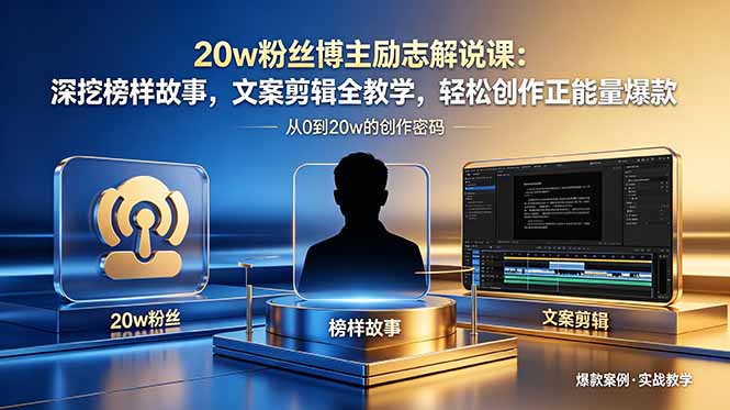 （18648期）20w粉丝博主励志解说课：深挖榜样故事，文案剪辑全教学，轻松创作正能量爆款瀚萌资源网-网赚网-网赚项目网-虚拟资源网-国学资源网-易学资源网-本站有全网最新网赚项目-易学课程资源-中医课程资源的在线下载网站！瀚萌资源网