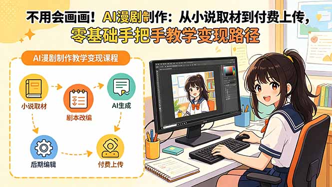 （18439期）不用会画画！AI漫剧制作：从小说取材到付费上传，零基础手把手教学变现路径瀚萌资源网-网赚网-网赚项目网-虚拟资源网-国学资源网-易学资源网-本站有全网最新网赚项目-易学课程资源-中医课程资源的在线下载网站！瀚萌资源网