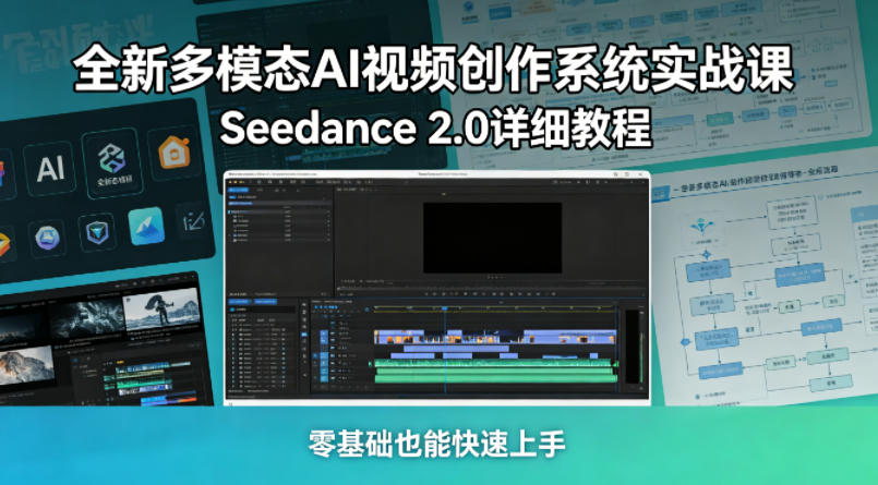 全新多模态AI视频创作系统实战课，Seedance 2.0详细教程，零基础也能快速上手瀚萌资源网-网赚网-网赚项目网-虚拟资源网-国学资源网-易学资源网-本站有全网最新网赚项目-易学课程资源-中医课程资源的在线下载网站！瀚萌资源网