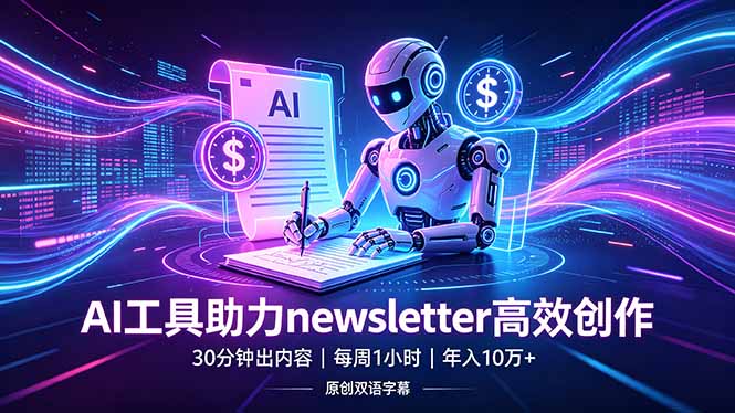 （18279期）做newsletter怕费时间？AI工具帮你30分钟出内容，每周1小时，年入10万+【原创双语字幕】瀚萌资源网-网赚网-网赚项目网-虚拟资源网-国学资源网-易学资源网-本站有全网最新网赚项目-易学课程资源-中医课程资源的在线下载网站！瀚萌资源网