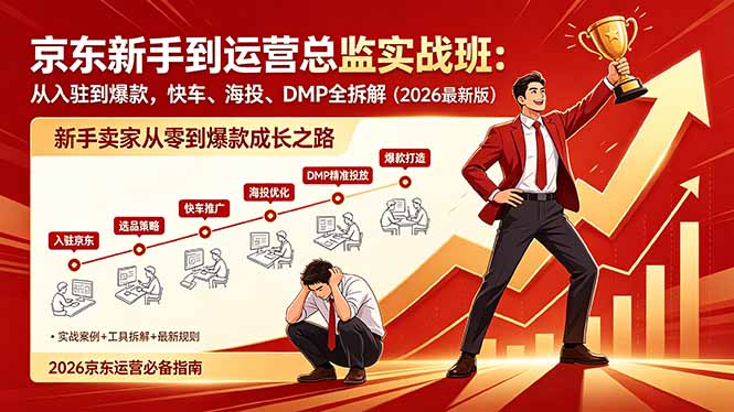 （18291期）京东新手到运营总监实战班：从入驻到爆款，快车、海投、DMP全拆解，2026最新版瀚萌资源网-网赚网-网赚项目网-虚拟资源网-国学资源网-易学资源网-本站有全网最新网赚项目-易学课程资源-中医课程资源的在线下载网站！瀚萌资源网