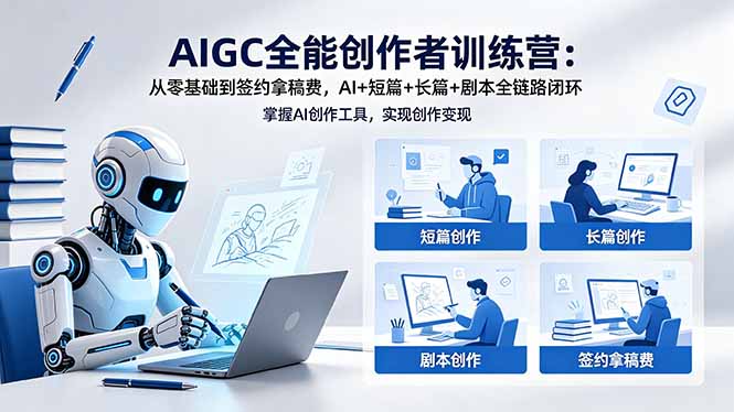 （18403期）AIGC全能创作者训练营：从零基础到签约拿稿费，AI+短篇+长篇+剧本全链路闭环瀚萌资源网-网赚网-网赚项目网-虚拟资源网-国学资源网-易学资源网-本站有全网最新网赚项目-易学课程资源-中医课程资源的在线下载网站！瀚萌资源网