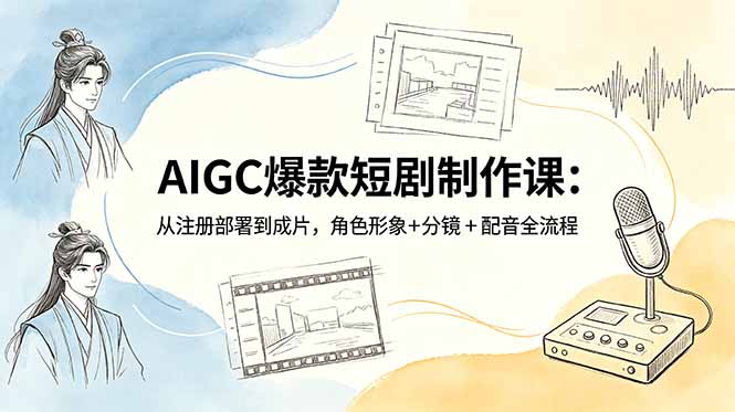 （18676期）AIGC爆款短剧制作课：从注册部署到成片，角色形象+分镜+配音全流程瀚萌资源网-网赚网-网赚项目网-虚拟资源网-国学资源网-易学资源网-本站有全网最新网赚项目-易学课程资源-中医课程资源的在线下载网站！瀚萌资源网
