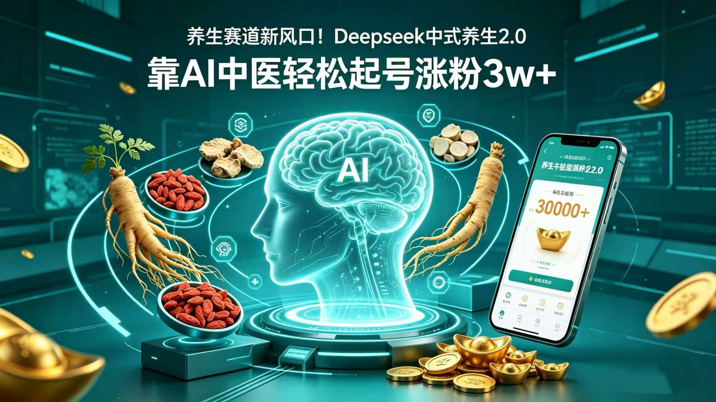 养生赛道新风口！Deepseek 中式养生 2.0，靠 AI 中医轻松起号涨粉 3w+瀚萌资源网-网赚网-网赚项目网-虚拟资源网-国学资源网-易学资源网-本站有全网最新网赚项目-易学课程资源-中医课程资源的在线下载网站！瀚萌资源网