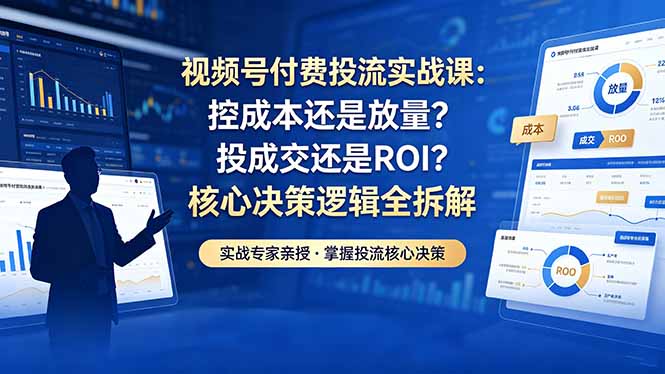 （18462期）视频号付费投流实战课-5月：控成本还是放量？投成交还是ROI？核心决策逻辑全拆解瀚萌资源网-网赚网-网赚项目网-虚拟资源网-国学资源网-易学资源网-本站有全网最新网赚项目-易学课程资源-中医课程资源的在线下载网站！瀚萌资源网