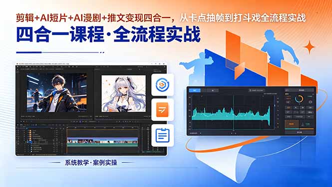 （18463期）剪辑+AI短片+AI漫剧+推文变现四合一，从卡点抽帧到打斗戏全流程实战瀚萌资源网-网赚网-网赚项目网-虚拟资源网-国学资源网-易学资源网-本站有全网最新网赚项目-易学课程资源-中医课程资源的在线下载网站！瀚萌资源网