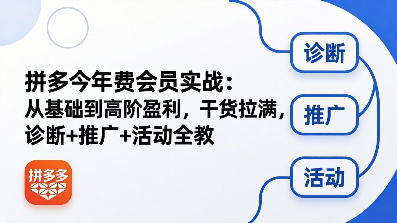 （18334期）拼多多年费会员实战(更新26年5月5)：从基础到高阶盈利，干货拉满，诊断+推广+活动全教瀚萌资源网-网赚网-网赚项目网-虚拟资源网-国学资源网-易学资源网-本站有全网最新网赚项目-易学课程资源-中医课程资源的在线下载网站！瀚萌资源网
