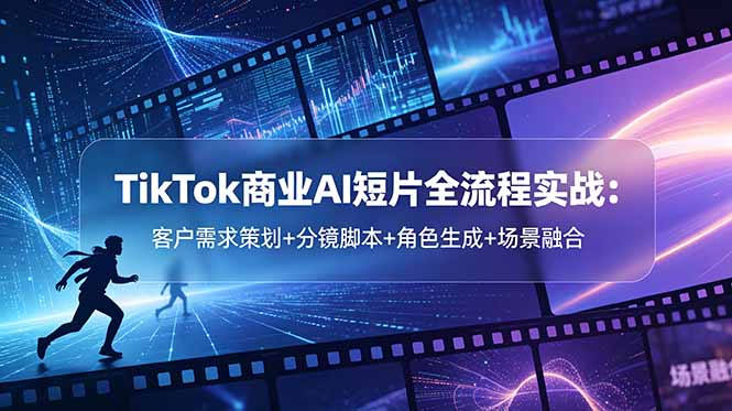 （18678期）TikTok商业AI短片全流程实战：客户需求策划+分镜脚本+角色生成+场景融合瀚萌资源网-网赚网-网赚项目网-虚拟资源网-国学资源网-易学资源网-本站有全网最新网赚项目-易学课程资源-中医课程资源的在线下载网站！瀚萌资源网