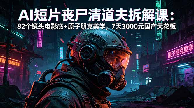（18649期）AI短片《丧尸清道夫》拆解课：82个镜头电影感+原子朋克美学，7天3000元国产天花板瀚萌资源网-网赚网-网赚项目网-虚拟资源网-国学资源网-易学资源网-本站有全网最新网赚项目-易学课程资源-中医课程资源的在线下载网站！瀚萌资源网