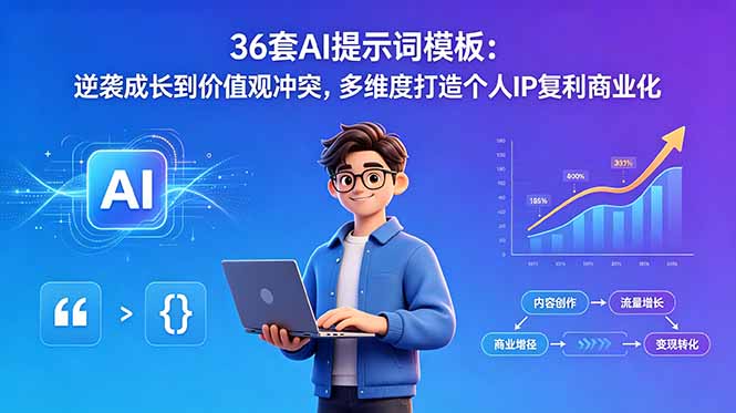 （18630期）36套AI提示词模板：逆袭成长到价值观冲突，多维度打造个人IP复利商业化瀚萌资源网-网赚网-网赚项目网-虚拟资源网-国学资源网-易学资源网-本站有全网最新网赚项目-易学课程资源-中医课程资源的在线下载网站！瀚萌资源网