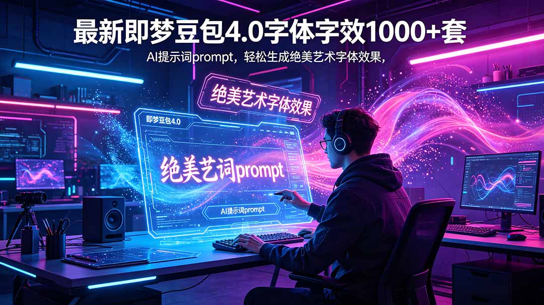（18650期）最新即梦豆包4.0字体字效1000+套，AI提示词prompt，轻松生成绝美艺术字体效果瀚萌资源网-网赚网-网赚项目网-虚拟资源网-国学资源网-易学资源网-本站有全网最新网赚项目-易学课程资源-中医课程资源的在线下载网站！瀚萌资源网