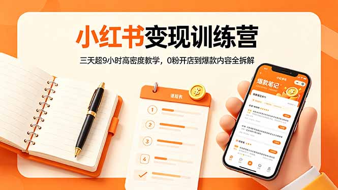 （18337期）小红书变现训练营：三天超9小时高密度教学，0粉开店到爆款内容全拆解瀚萌资源网-网赚网-网赚项目网-虚拟资源网-国学资源网-易学资源网-本站有全网最新网赚项目-易学课程资源-中医课程资源的在线下载网站！瀚萌资源网