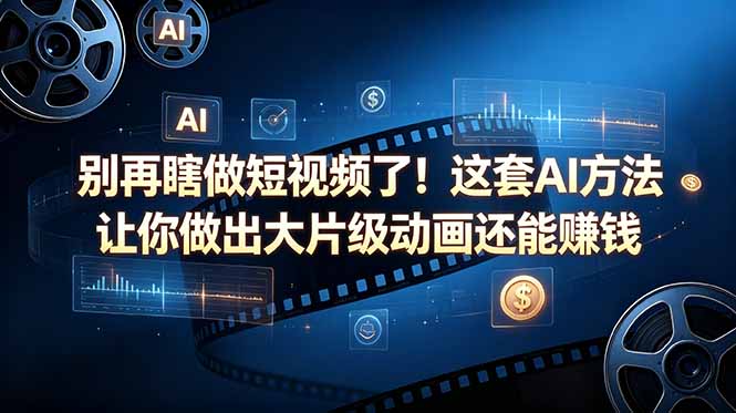 （18549期）别再瞎做短视频了！这套 AI 方法让你做出大片级动画还能赚钱【原创双语字幕】瀚萌资源网-网赚网-网赚项目网-虚拟资源网-国学资源网-易学资源网-本站有全网最新网赚项目-易学课程资源-中医课程资源的在线下载网站！瀚萌资源网