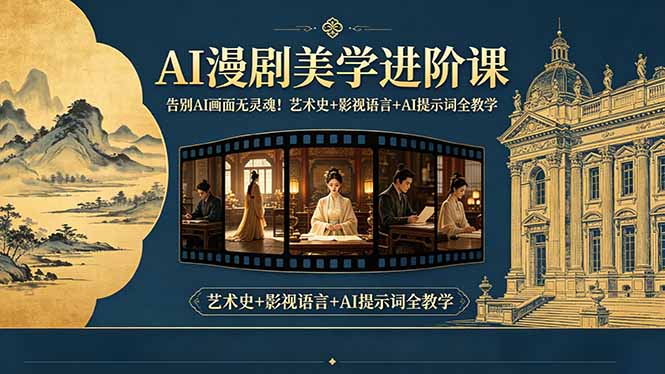 （18480期）告别AI画面无灵魂！AI漫剧美学进阶课，艺术史+影视语言+AI提示词全教学瀚萌资源网-网赚网-网赚项目网-虚拟资源网-国学资源网-易学资源网-本站有全网最新网赚项目-易学课程资源-中医课程资源的在线下载网站！瀚萌资源网
