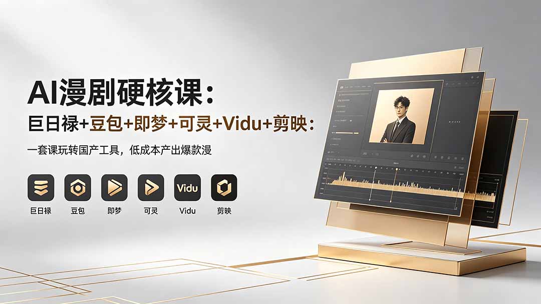 （18280期）AI漫剧硬核课：巨日禄+豆包+即梦+可灵+Vidu+剪映：一套课玩转国产工具，低成本产出爆款漫剧瀚萌资源网-网赚网-网赚项目网-虚拟资源网-国学资源网-易学资源网-本站有全网最新网赚项目-易学课程资源-中医课程资源的在线下载网站！瀚萌资源网