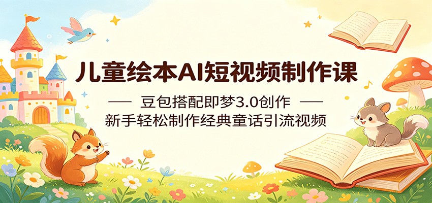 儿童绘本AI短视频制作课：豆包搭配即梦3.0创作，新手轻松制作经典童话引流视频瀚萌资源网-网赚网-网赚项目网-虚拟资源网-国学资源网-易学资源网-本站有全网最新网赚项目-易学课程资源-中医课程资源的在线下载网站！瀚萌资源网