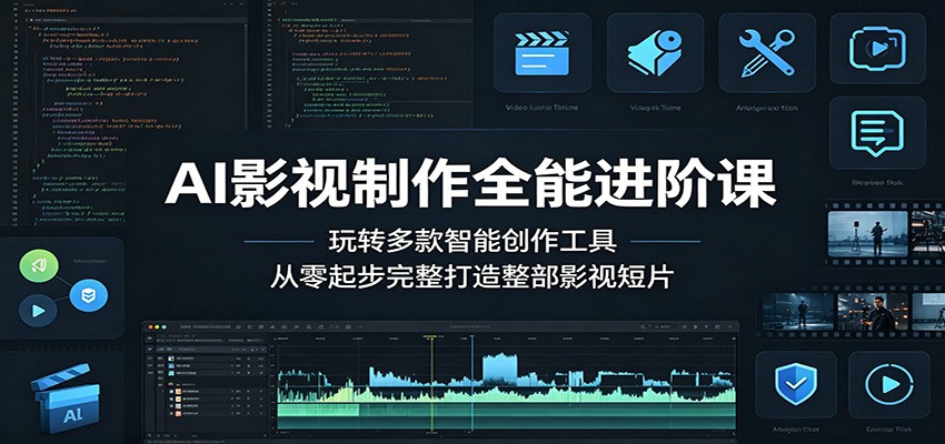 AI影视制作全能进阶课：玩转多款智能创作工具，从零起步完整打造整部影视短片瀚萌资源网-网赚网-网赚项目网-虚拟资源网-国学资源网-易学资源网-本站有全网最新网赚项目-易学课程资源-中医课程资源的在线下载网站！瀚萌资源网