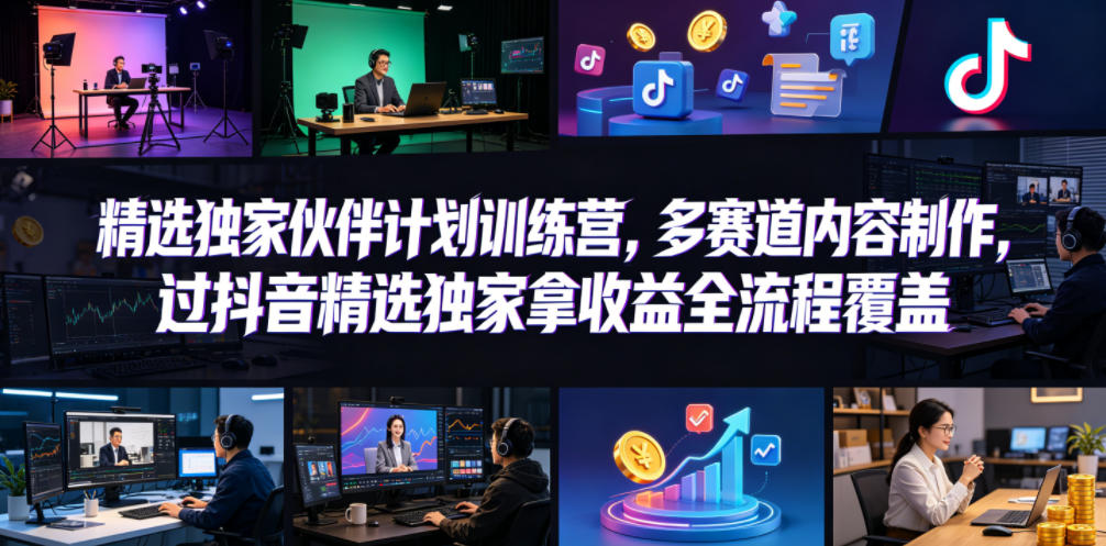小豁食堂精选独家伙伴计划训练营，多赛道内容制作，过抖音精选独家拿收益全流程覆盖瀚萌资源网-网赚网-网赚项目网-虚拟资源网-国学资源网-易学资源网-本站有全网最新网赚项目-易学课程资源-中医课程资源的在线下载网站！瀚萌资源网