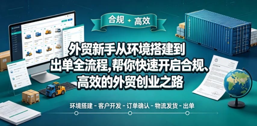 外贸新手从环境搭建到出单全流程，帮你快速开启合规、高效的外贸创业之路瀚萌资源网-网赚网-网赚项目网-虚拟资源网-国学资源网-易学资源网-本站有全网最新网赚项目-易学课程资源-中医课程资源的在线下载网站！瀚萌资源网