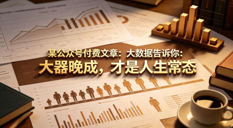 某公众号付费文章：大数据告诉你：大器晚成，才是人生常态瀚萌资源网-网赚网-网赚项目网-虚拟资源网-国学资源网-易学资源网-本站有全网最新网赚项目-易学课程资源-中医课程资源的在线下载网站！瀚萌资源网