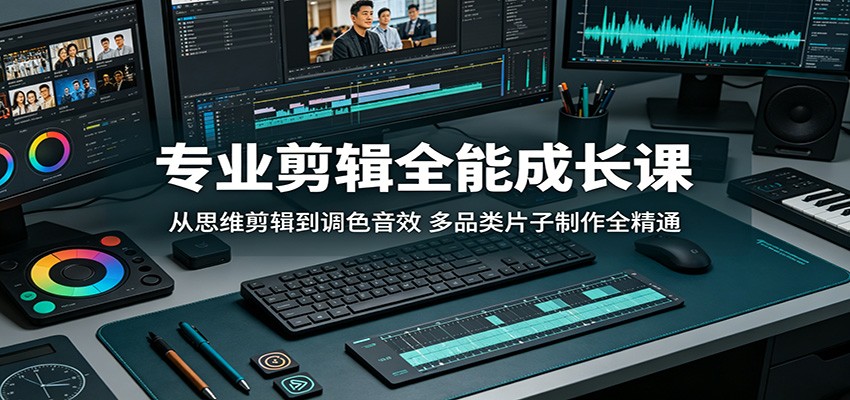 专业剪辑全能成长课：从思维剪辑到调色音效，多品类片子制作全精通瀚萌资源网-网赚网-网赚项目网-虚拟资源网-国学资源网-易学资源网-本站有全网最新网赚项目-易学课程资源-中医课程资源的在线下载网站！瀚萌资源网