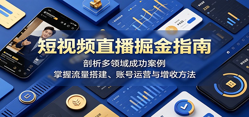 短视频直播掘金指南：剖析多领域成功案例，掌握流量搭建、账号运营与增收方法瀚萌资源网-网赚网-网赚项目网-虚拟资源网-国学资源网-易学资源网-本站有全网最新网赚项目-易学课程资源-中医课程资源的在线下载网站！瀚萌资源网