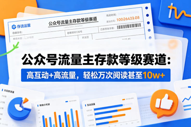 公众号流量主之存款等级赛道，高互动+高流量，轻松达到万次阅读，甚至10w+瀚萌资源网-网赚网-网赚项目网-虚拟资源网-国学资源网-易学资源网-本站有全网最新网赚项目-易学课程资源-中医课程资源的在线下载网站！瀚萌资源网