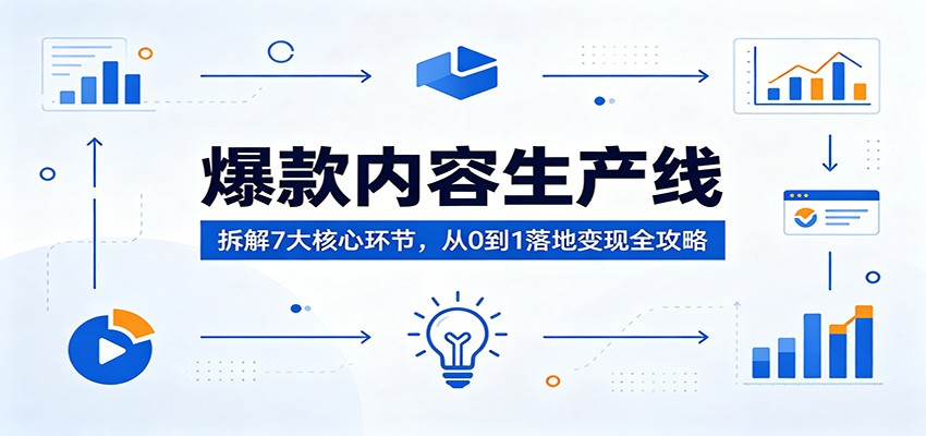 爆款内容生产线：拆解7大核心环节，从0到1落地变现全攻略瀚萌资源网-网赚网-网赚项目网-虚拟资源网-国学资源网-易学资源网-本站有全网最新网赚项目-易学课程资源-中医课程资源的在线下载网站！瀚萌资源网