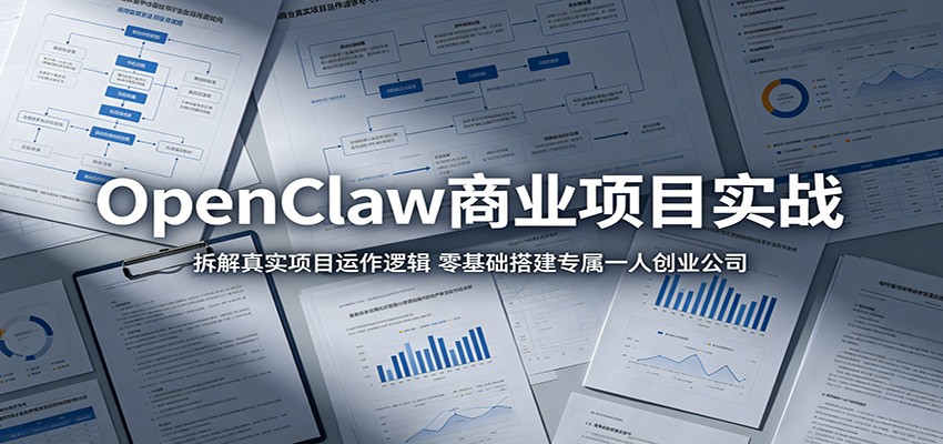 OpenClaw商业项目实战：拆解真实项目运作逻辑，零基础搭建专属一人创业公司瀚萌资源网-网赚网-网赚项目网-虚拟资源网-国学资源网-易学资源网-本站有全网最新网赚项目-易学课程资源-中医课程资源的在线下载网站！瀚萌资源网