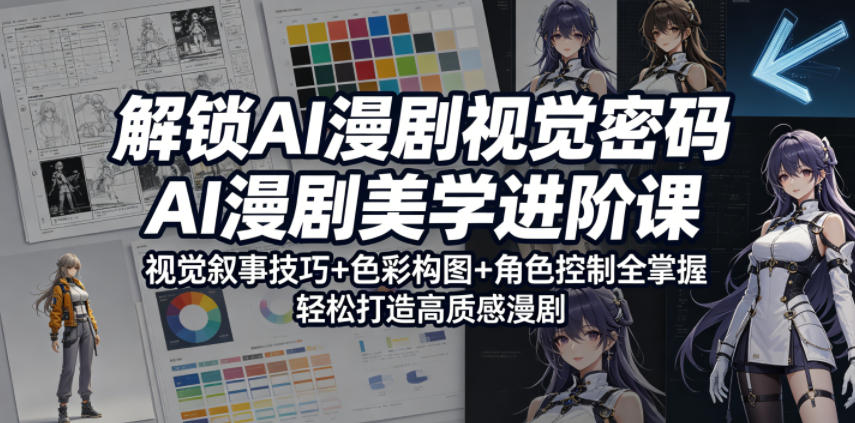 解锁AI漫剧视觉密码，AI漫剧美学进阶课，视觉叙事技巧+色彩构图+角色控制全掌握，轻松打造高质感漫剧瀚萌资源网-网赚网-网赚项目网-虚拟资源网-国学资源网-易学资源网-本站有全网最新网赚项目-易学课程资源-中医课程资源的在线下载网站！瀚萌资源网