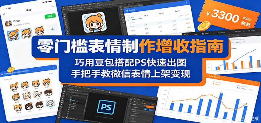 零门槛表情制作增收指南：巧用豆包搭配 PS 快速出图，手把手教微信表情上架变现瀚萌资源网-网赚网-网赚项目网-虚拟资源网-国学资源网-易学资源网-本站有全网最新网赚项目-易学课程资源-中医课程资源的在线下载网站！瀚萌资源网
