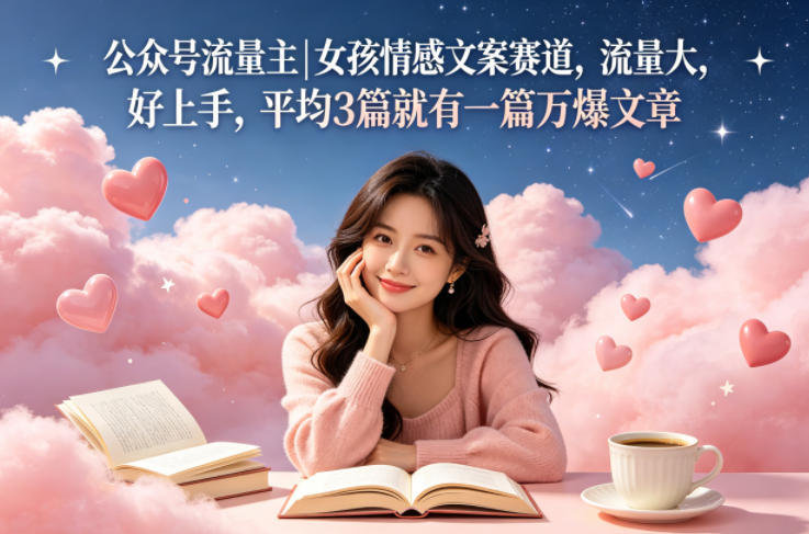 公众号流量主女孩情感文案赛道，流量大，好上手，平均3篇就有一篇万爆文章瀚萌资源网-网赚网-网赚项目网-虚拟资源网-国学资源网-易学资源网-本站有全网最新网赚项目-易学课程资源-中医课程资源的在线下载网站！瀚萌资源网