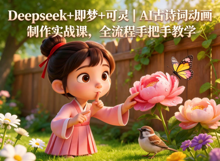 Deepseek+即梦+可灵｜AI古诗词动画制作实战课，全流程手把手教学瀚萌资源网-网赚网-网赚项目网-虚拟资源网-国学资源网-易学资源网-本站有全网最新网赚项目-易学课程资源-中医课程资源的在线下载网站！瀚萌资源网