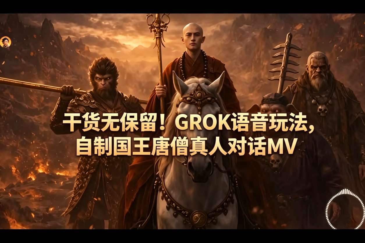 干货无保留！GROK语音玩法，自制国王唐僧真人对话MV瀚萌资源网-网赚网-网赚项目网-虚拟资源网-国学资源网-易学资源网-本站有全网最新网赚项目-易学课程资源-中医课程资源的在线下载网站！瀚萌资源网