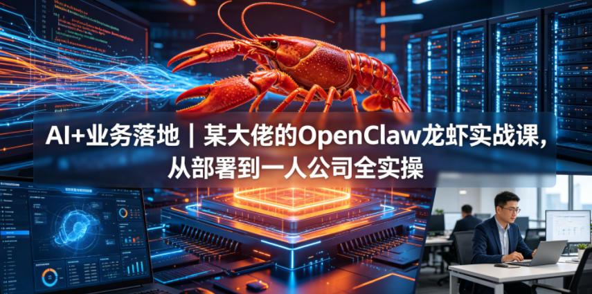 AI+业务落地｜某大佬的OpenClaw小龙虾实战课，从部署到一人公司全实操瀚萌资源网-网赚网-网赚项目网-虚拟资源网-国学资源网-易学资源网-本站有全网最新网赚项目-易学课程资源-中医课程资源的在线下载网站！瀚萌资源网