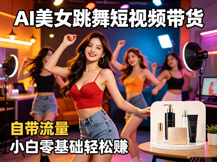 AI美女跳舞短视频带货：自带流量，小白零基础轻松賺，详细拆解瀚萌资源网-网赚网-网赚项目网-虚拟资源网-国学资源网-易学资源网-本站有全网最新网赚项目-易学课程资源-中医课程资源的在线下载网站！瀚萌资源网
